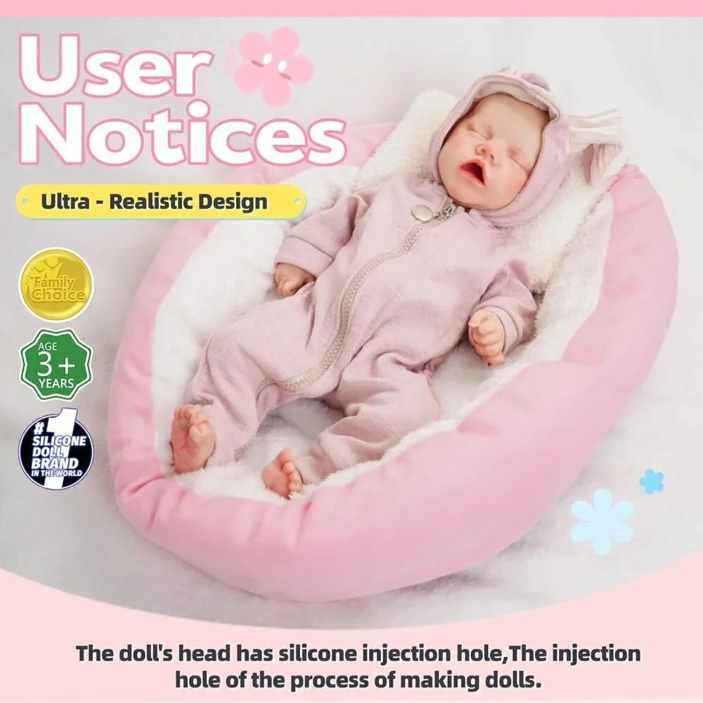 🆕17 Inch Realistic Reborn Baby Doll Silicone-Made & Lifelike Newborn Baby Girl